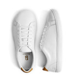 Bramford white minimalist barefoot sneaker - angled view
