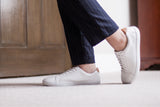 Bramford white barefoot sneaker - side profile