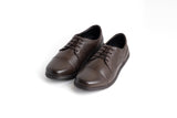 Brenston vintage brown minimalist dress shoe - angled view
