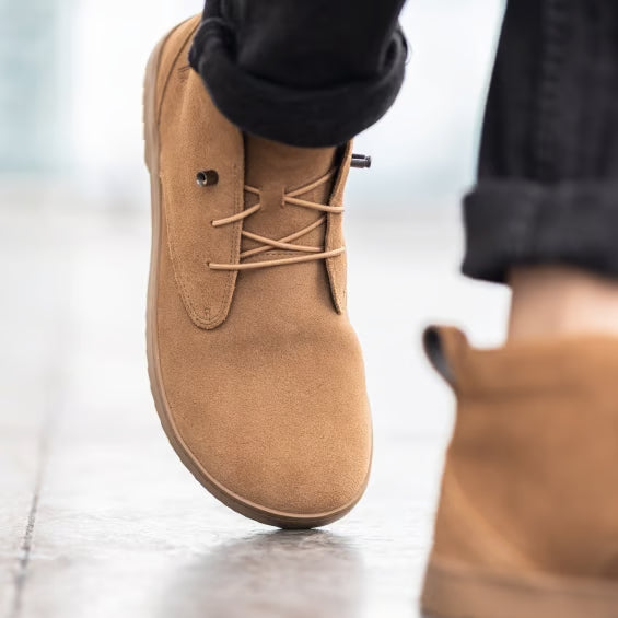 Carnforth vintage brown chukka boot walking outdoor lifestyle shot