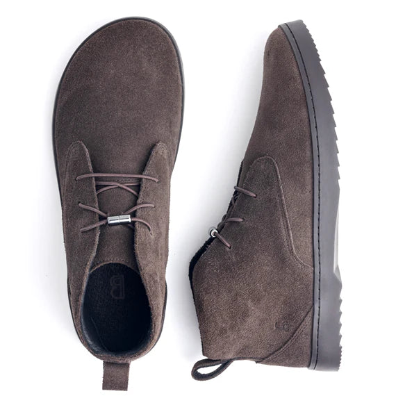 Carnforth vintage brown suede chukka boot, top and side view